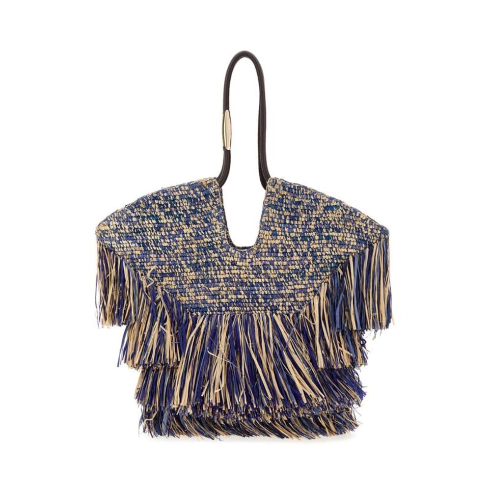Zimmermann Women Blue Raffia Medium Goldentime Shopping Bag